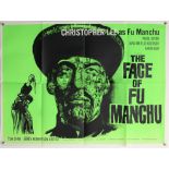 The Face of Fu Manchu (1960’s) British Quad film poster, starring Christopher Lee and artwork by