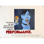 Performance (R-1979) British Quad film poster, rare design, starring Mick Jagger with artwork by