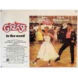 Grease (1978) Two British Quad film posters, alternate versions starring John Travolta and Olivia
