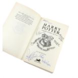 Harry Potter and the Goblet of Fire - Paperback book, signed to inside pages by 6 members of the