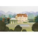 Playboy - A large embroidered picture of Stocks House which was the UK Playboy Country Club of the
