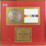 CD Presentation Display presented to Box Music to recognise sales in the United Kingdom of more