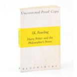 Harry Potter and the Philosopher's Stone, Bloomsbury, 1997, by J.K. Rowling, uncorrected proof copy
