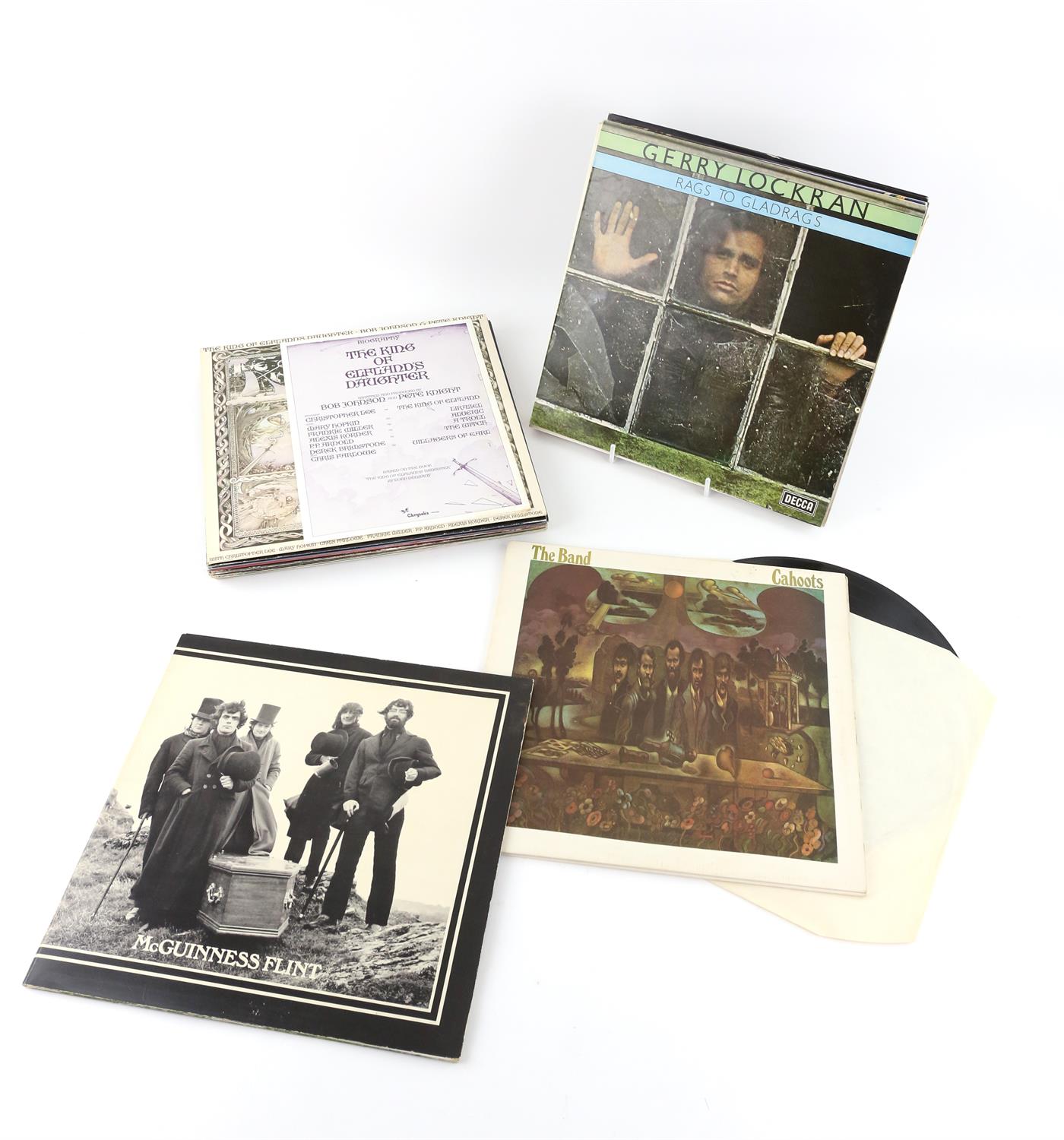 16 Mainly folk / acoustic rock LPs from the 1970s with early pressings of The Band’s “Cahoot” in
