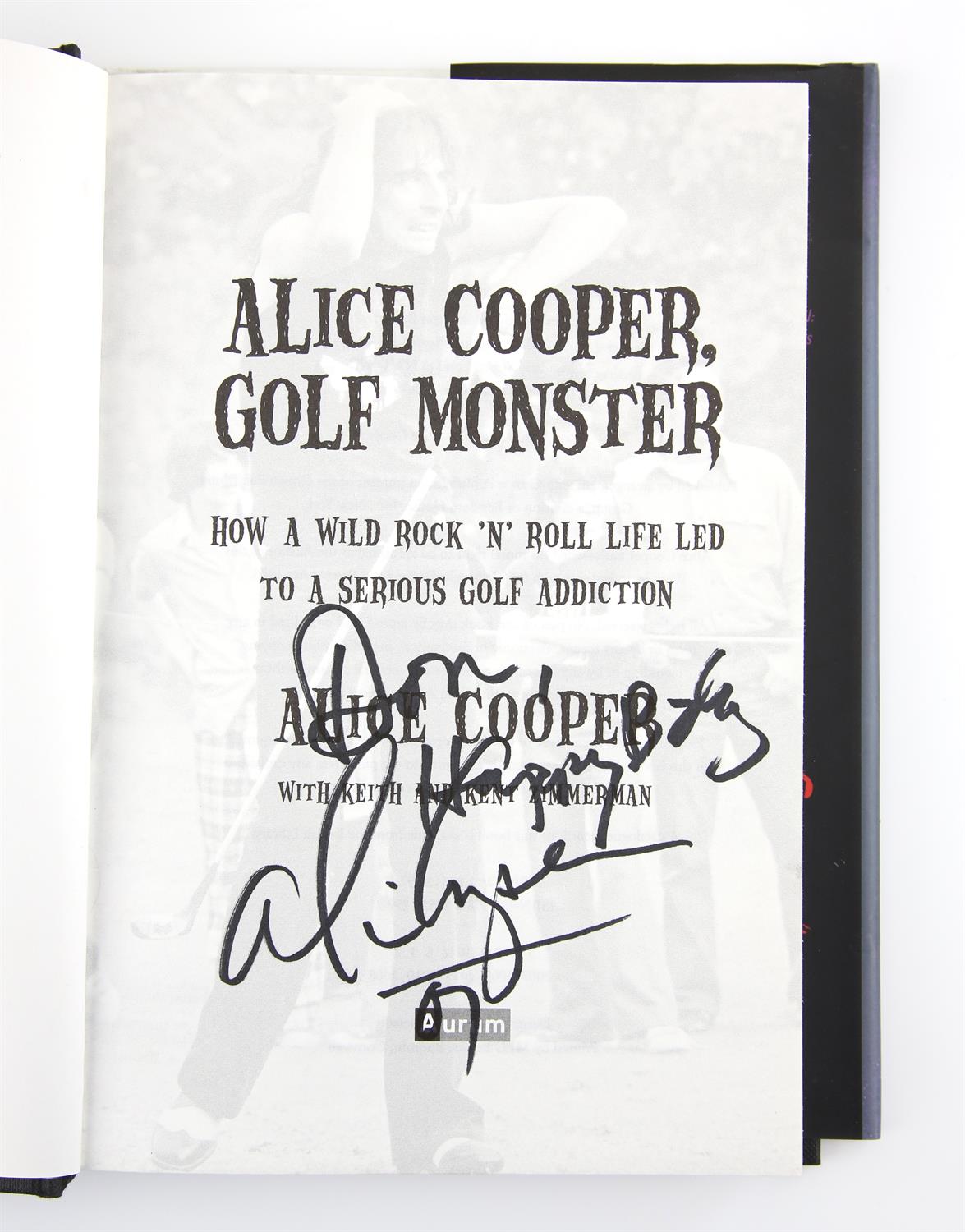 Alice Cooper - Golf Monster signed hardback book from 2007.