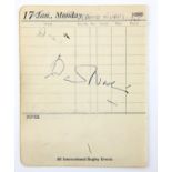 David Niven (1910-1983) Signed autograph page from a diary and dated 1945, 4.5 x 6 inches.