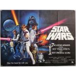 Star Wars (1977) British Quad film poster, Academy Awards Version, directed by George Lucas,