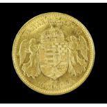 Hungarian Ferencz Jozsef 10 Korona 1899 gold coin