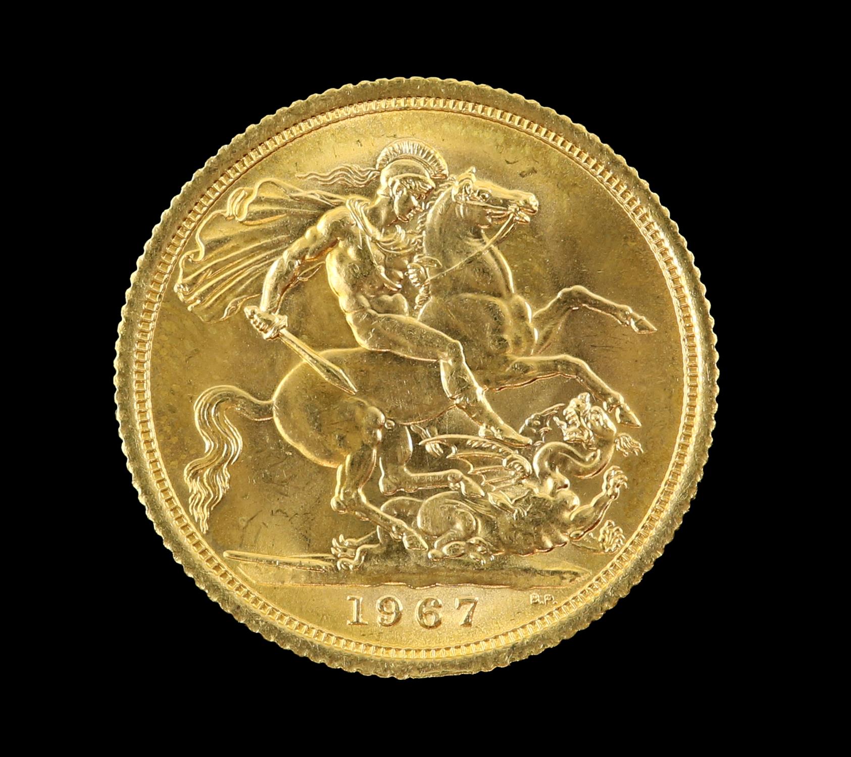 Elizabeth II gold sovereign 1967