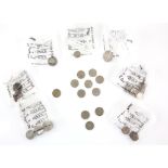 A small group of mostly 19th C United States small coins, to include a quarter 1853 (pierced),
