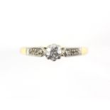 Single stone diamond ring, round brilliant cut diamond weighing an estimated 0.20 carat,
