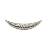 Victorian crescent brooch, set with three row of graduated old cut diamonds, estimated total