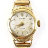 Rolex, a ladies reference 9285 Precision wristwatch in gold case, signed dial with gold dagger