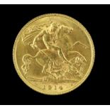 George V gold half sovereign 1914