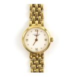 Longines, A Ladies reference L6 107 6 gold wristwatch, the signed dial with 3,6,9,