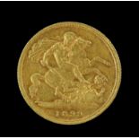Victorian gold half sovereign 1899