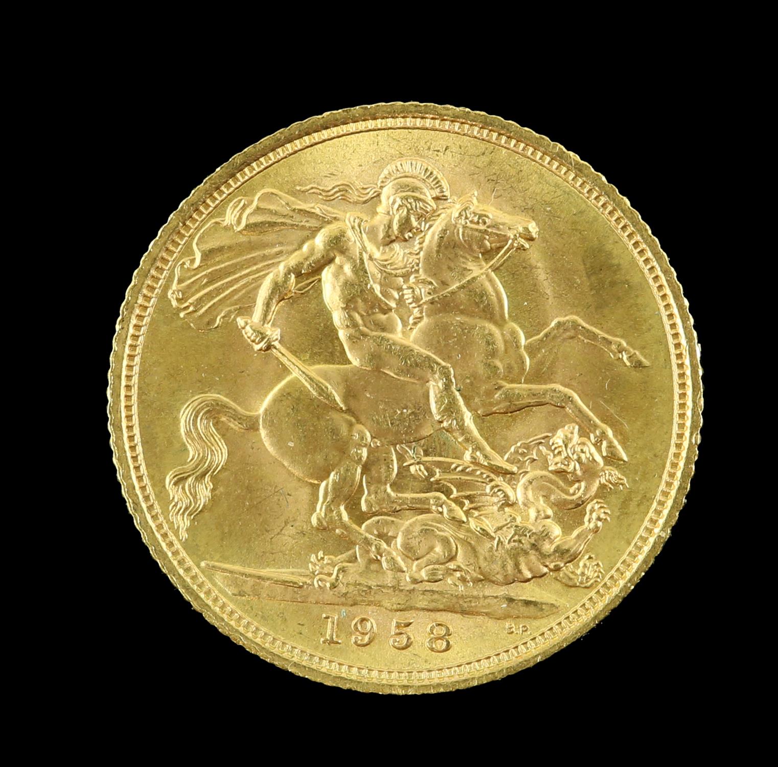 Elizabeth II gold sovereign 1958