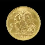 Elizabeth II gold sovereign 1958