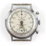 Pierce A Gentleman's stainless steel up down chronograph wrist watch, the dial signed Pierce Fab