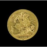 Victorian gold sovereign 1890, Melbourne mint