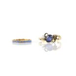 Sapphire and diamond twist ring, set with a central oval cut sapphire, estimated weight 1.36 carats,