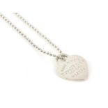 Tiffany & Co silver heart necklace, marked Please return to Tiffany & Co New York M42134,