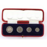George VI 1938 Maundy Money set, comprising fourpence, threepence, twopence and penny,