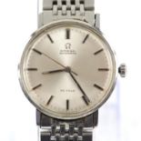 Omega, A Gentleman's Seamaster De Ville, stainless steel wristwatch, the signed silvered dial with