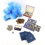 Collection of mostly British coins, including a Maundy set 1904 in original case,