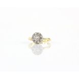 Diamond cluster ring, set with round brilliant cut diamonds, estimated total diamond weight 0.
