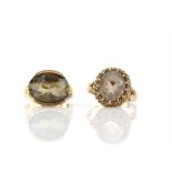 Vintage single stone citrine ring. Oval cut citrine, horizontally set, in a semi-bezel mount,