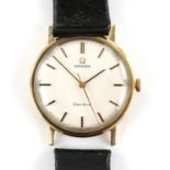 Omega A Gentleman's Gold plated Seamaster wristwatch the circular signed dial with baton hour