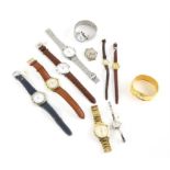 A group of assorted ladies and gentleman's wristwatches, including a Gentleman's stainless steel