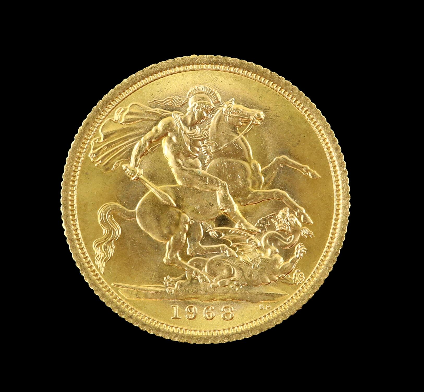 Elizabeth II gold sovereign 1968