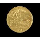 George V gold half sovereign 1912