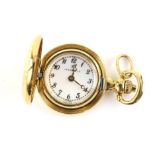 Aero watch A Ladies full hunter pocket watch, the signed white enamel dial with Arabic numeral