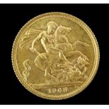 Elizabeth II gold sovereign 1968