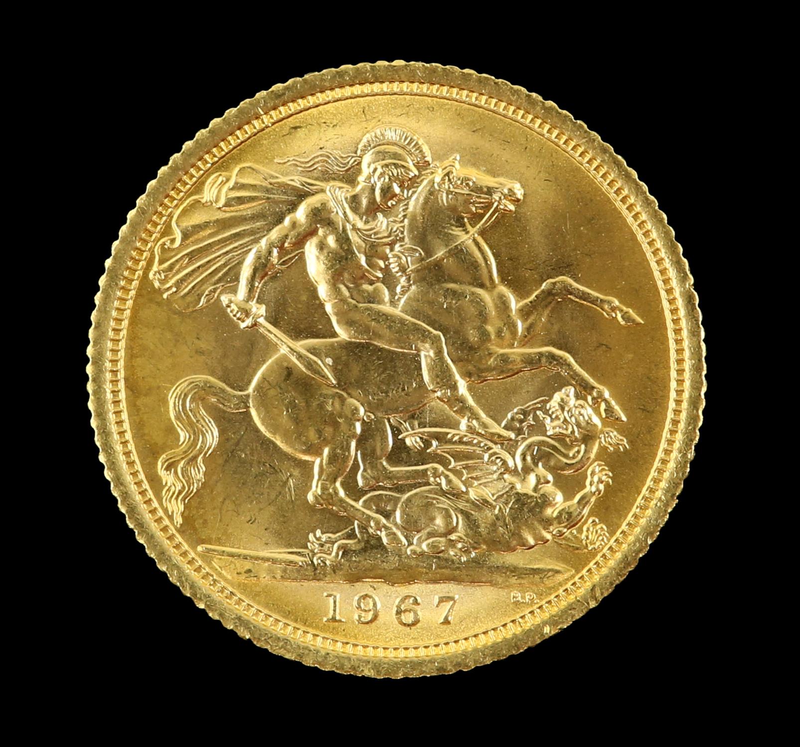 Elizabeth II gold sovereign 1967