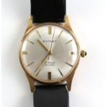 Rotary, a gentleman's gold-plated wristwatch, signed silvered dial with gold baton hour markers,