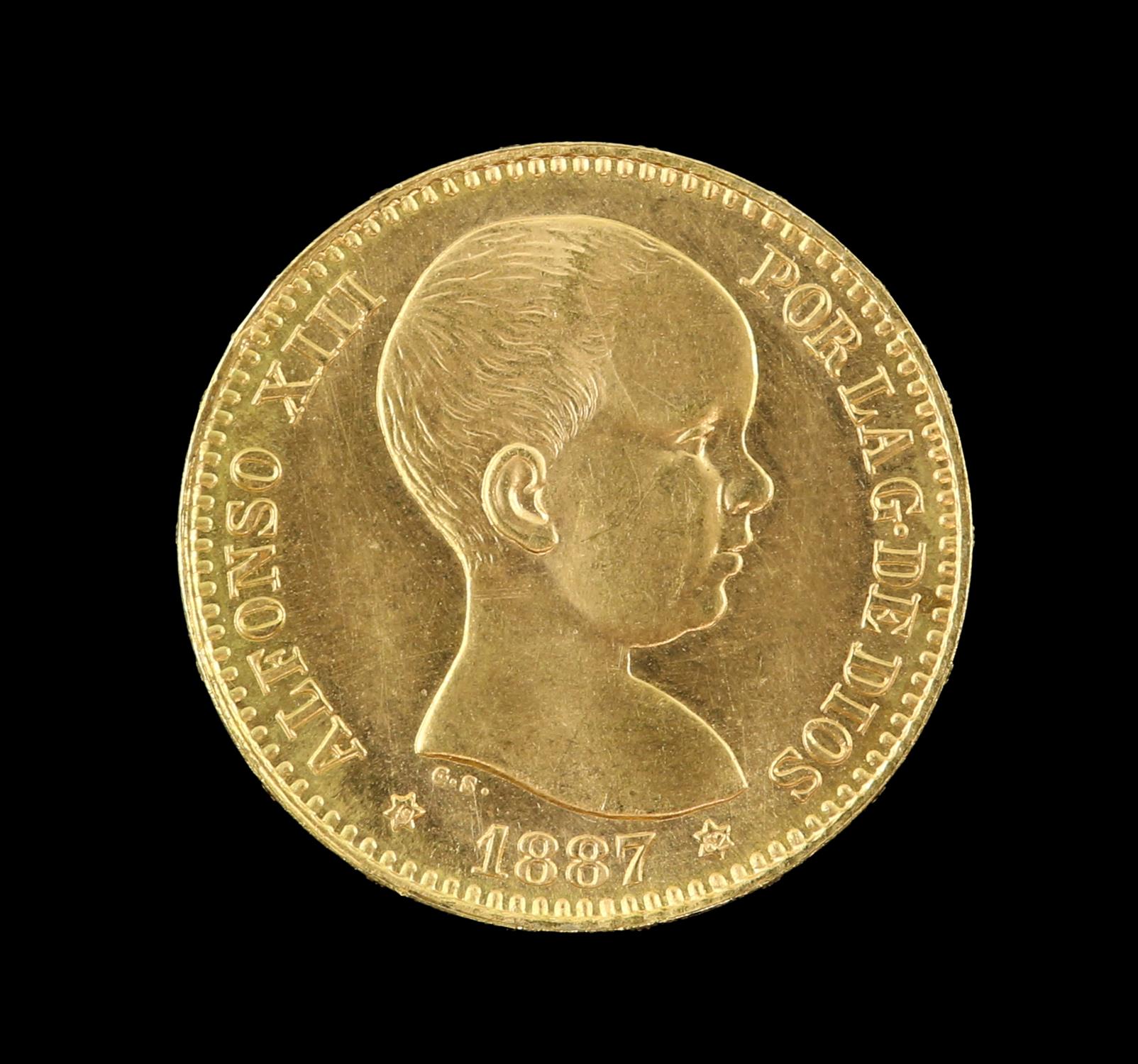 Spain Alfonso XIII gold 20 pesetas 1887 - Image 2 of 2