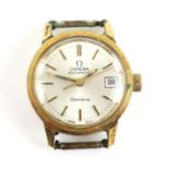 AMENDED DESCRIPTION Omega Geneve, a Ladies gold plated wristwatch the signed silvered dial with