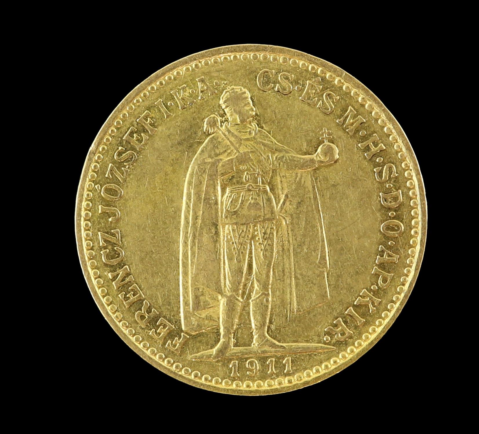 Hungary Franz Joseph gold 10 korona 1911 - Image 2 of 2