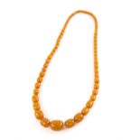 1920's plastic graduated bead necklace, the largest bead is 3x2.5cm and the length is approximately