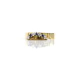Vintage sapphire and diamond dress ring, set with round cut sapphires and single cut diamonds,