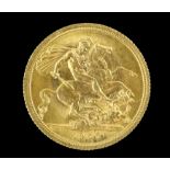 Elizabeth II gold sovereign 1966