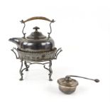 George V silver kettle on stand with silver burner, by Walker & Hall, Sheffield, 1912,