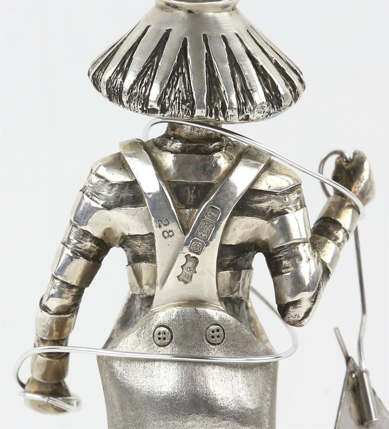 Silver and enamel clown with a kite, by Eaton & Jones, Tenterden, Sheffield 1993 to commemorate the - Image 5 of 5