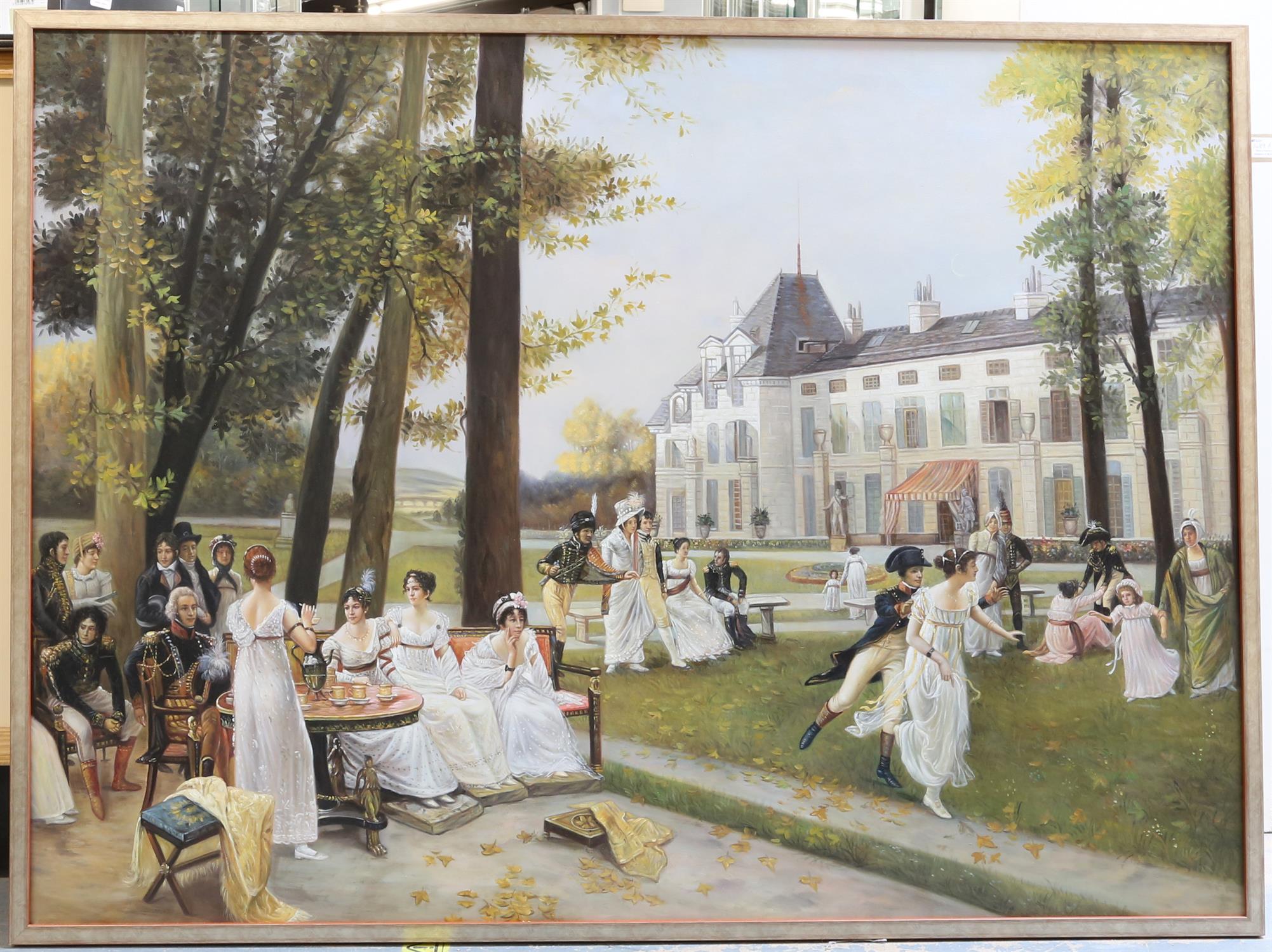 After the original "Reception at Malmaison in 1802" by Francois Flameng, acrylic on canvas, - Image 2 of 2