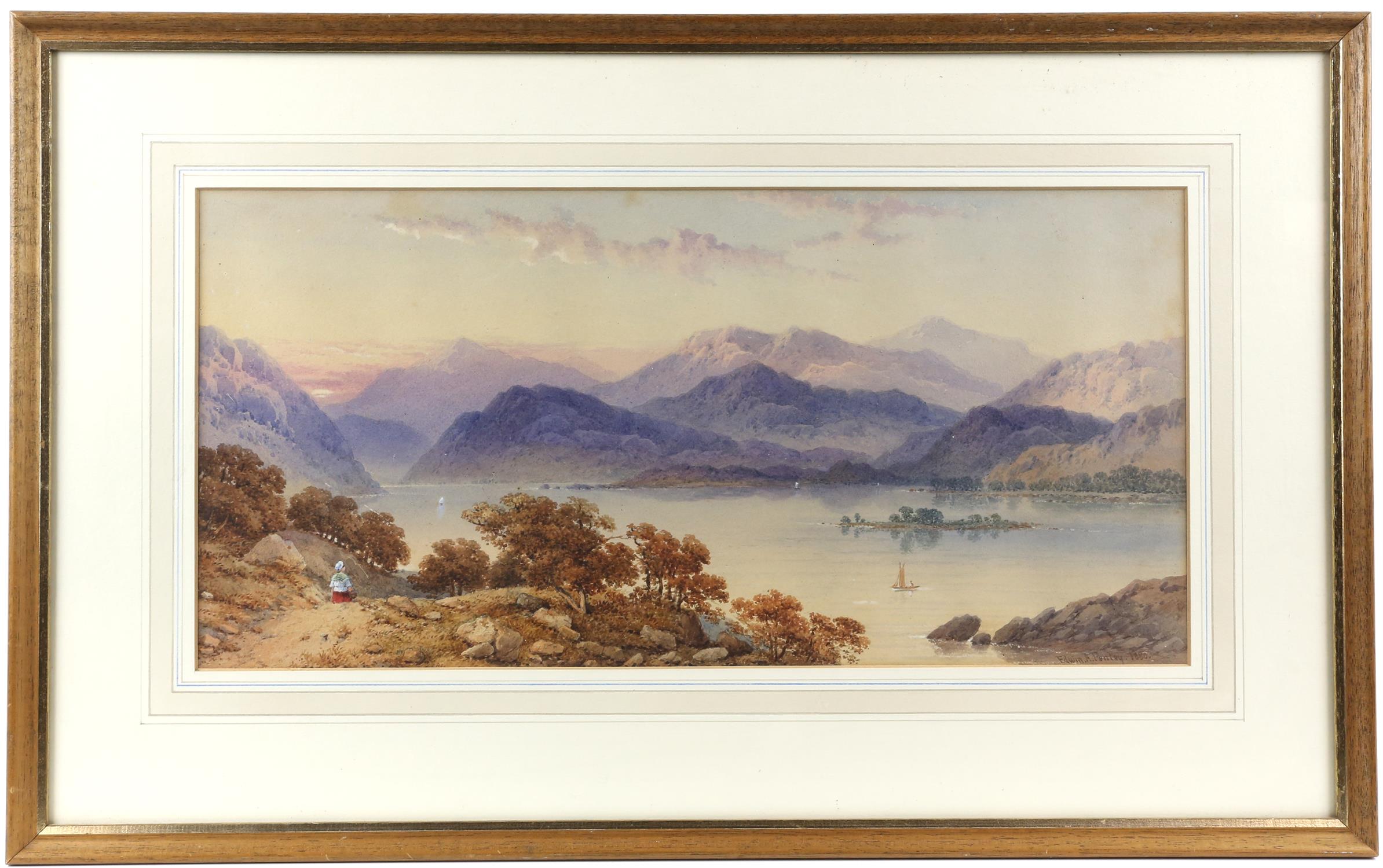 Edwin A Penley (British, 1826-1893), 'Loch Etive', signed and dated 1886, watercolour, 23. - Image 2 of 3