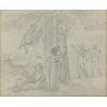 Maria Spilsbury (British, 1777- c. 1823), 'Swinging' pencil drawing, 18cm x 22.5cm,